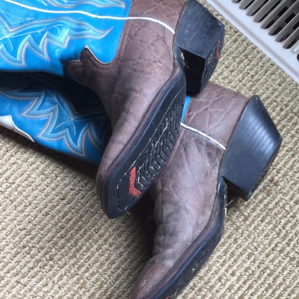 Tony lama buckaroo cowboy rodeo boots western ranch equestrian cowgirl roper - Picture 12 of 12